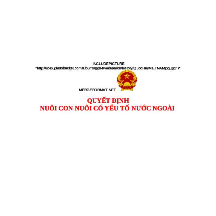 MẪU QUYẾT ĐỊNH NUÔI CON NUÔI CÓ YẾU TỐ NƯỚC NGOÀI (BẢN CHÍNH - PHÔI, KHÔNG CÓ NỘI DUNG)
