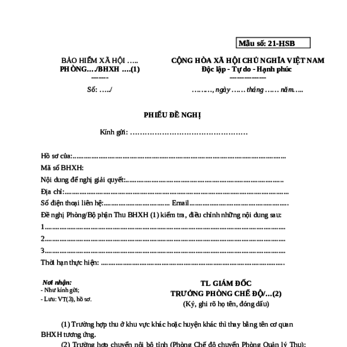 MẪU PHIẾU ĐỀ NGHỊ PHÒNG/BỘ PHẬN THU BHXH KIỂM TRA, ĐIỀU CHỈNH CÁC NỘI DUNG LIÊN QUAN ĐẾN CHẾ ĐỘ BẢO HIỂM XÃ HỘI