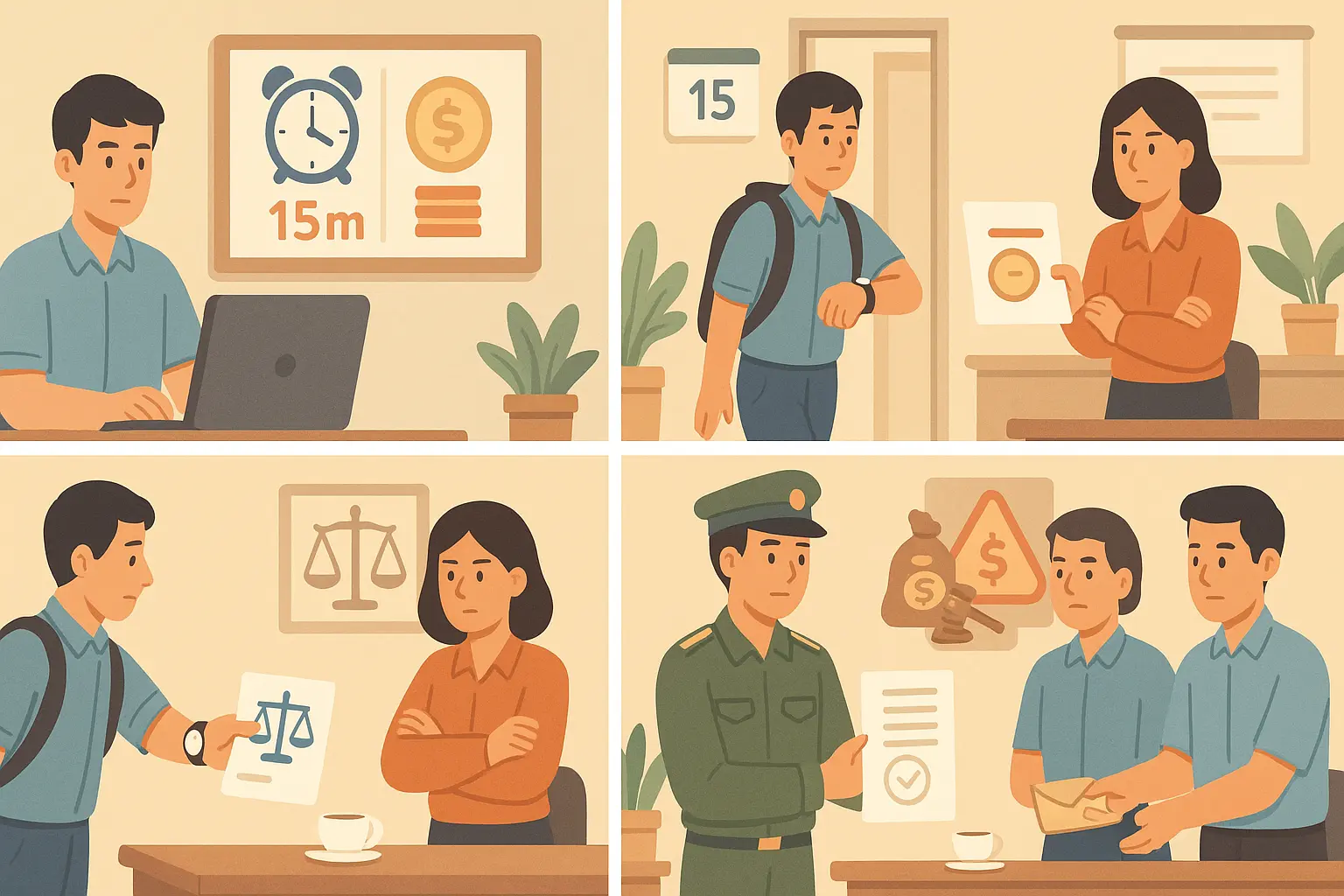 Xử phạt trừ lương khi người lao động đi làm muộn có đúng pháp luật3.webp