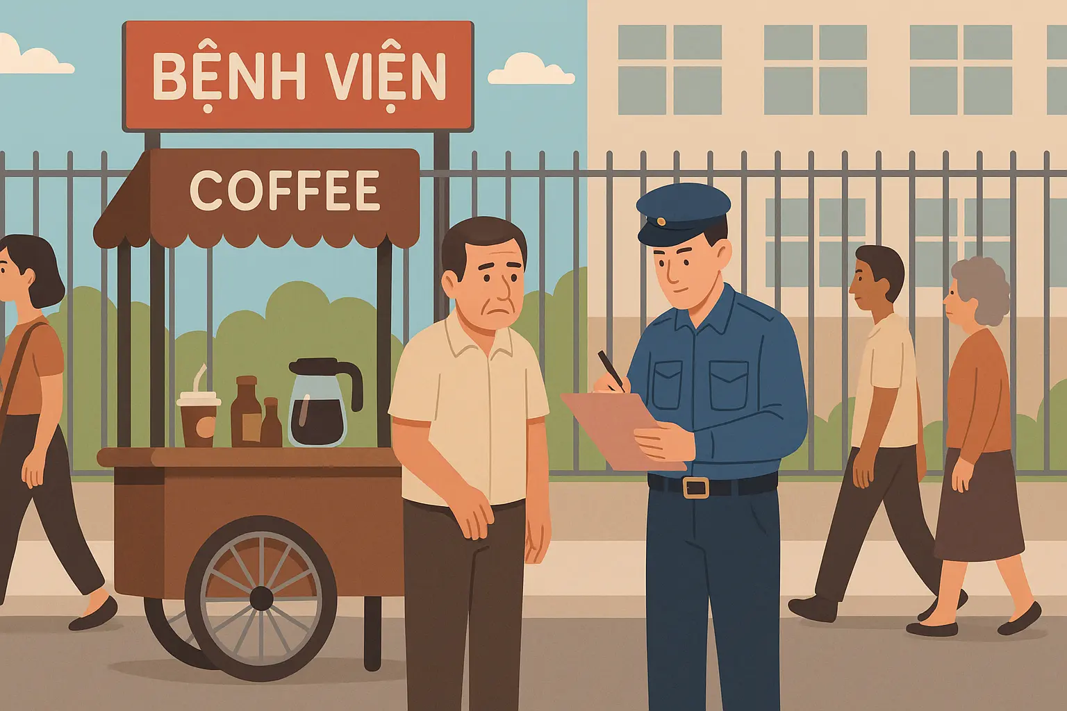 Mức xử phạt khi bán hàng rong tại khu vực bị cấm.webp