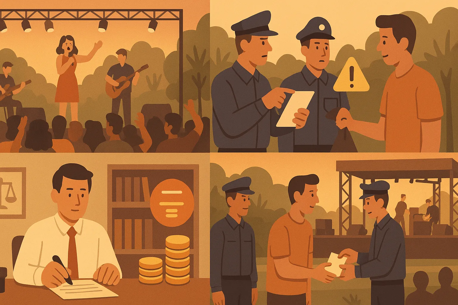 biểu diễn không xin phép nộp phạt.webp