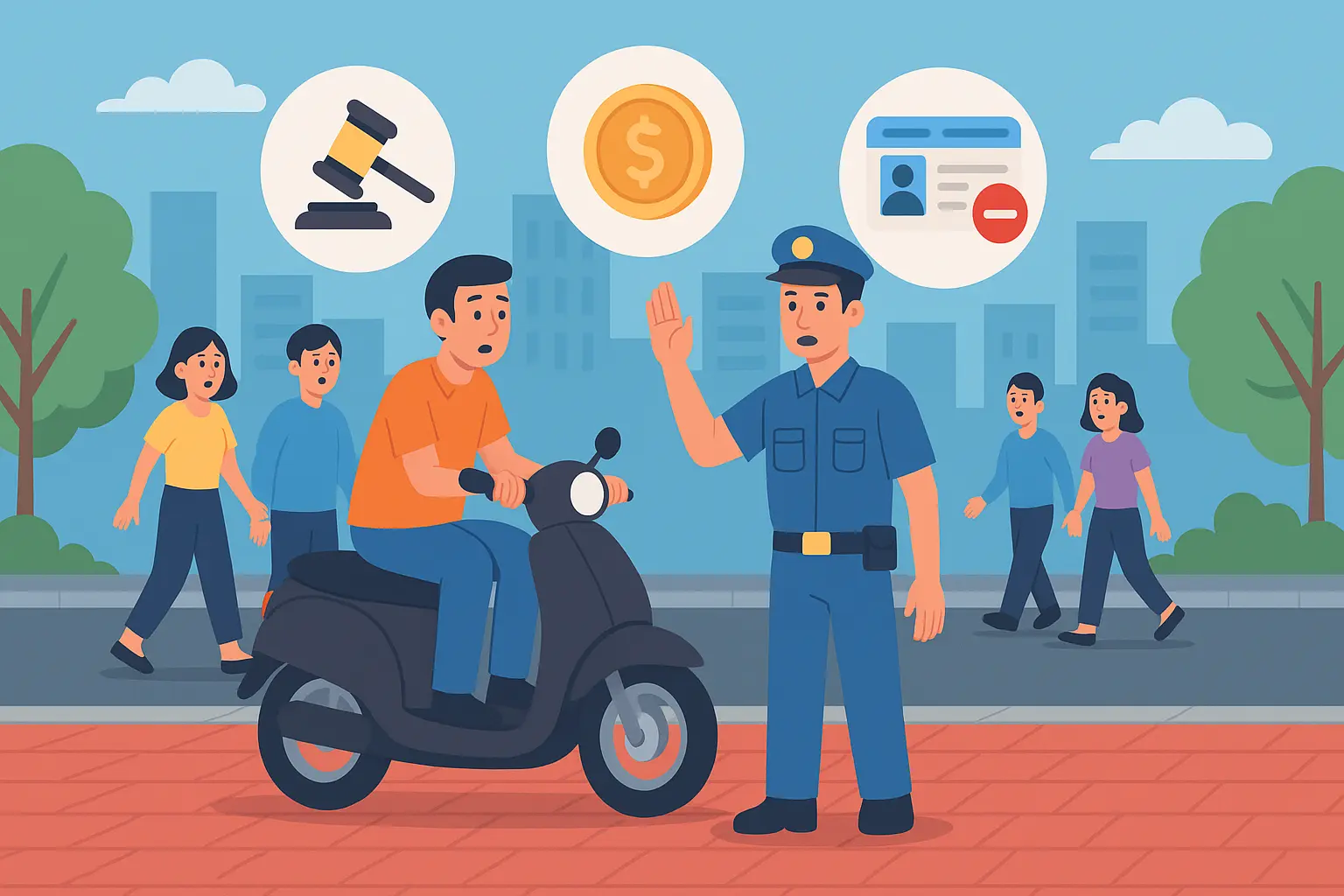 Chạy xe máy trên lề đường có bị xử phạt không?.webp