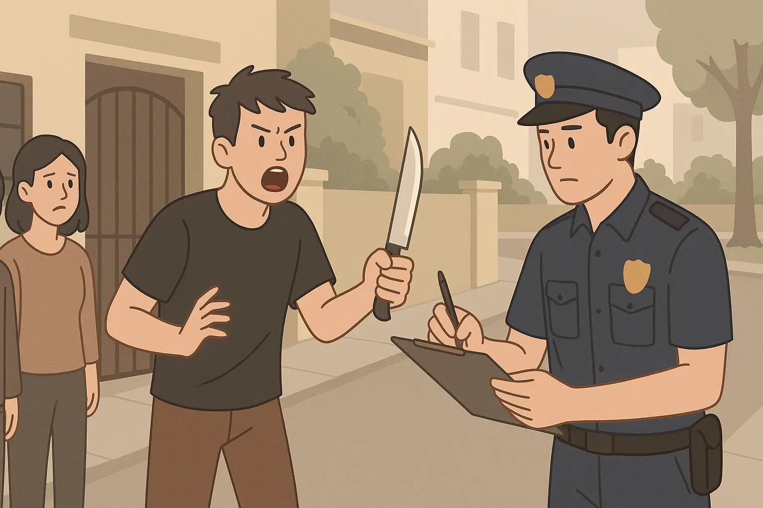 Mức xử phạt hành chính khi dùng dao đe dọa người khác.webp