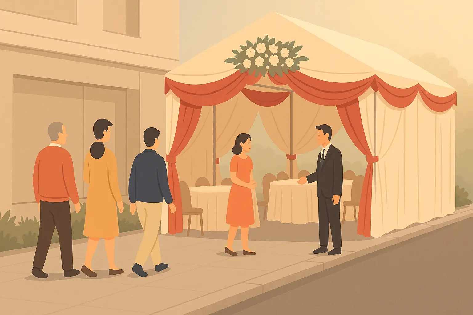 Dựng rạp cưới trên vỉa hè có vi phạm pháp luật không?