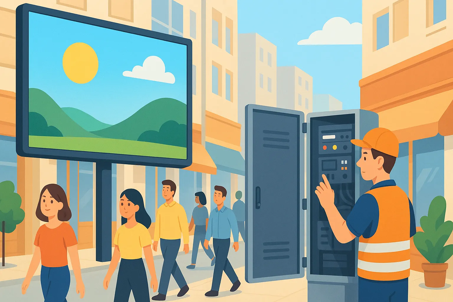 Có được dùng âm thanh khi quảng cáo trên màn hình chuyên quảng cáo đặt ngoài trời không?