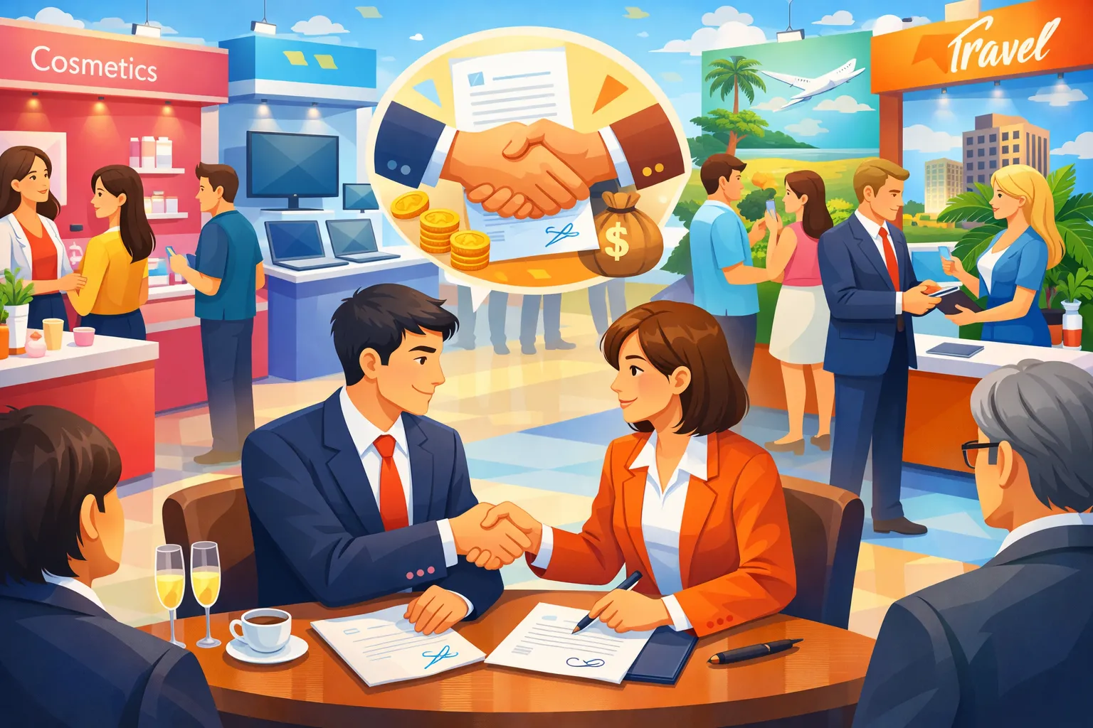 Hợp đồng trưng bày, giới thiệu hàng hóa, dịch vụ được thể hiện dưới hình thức nào?