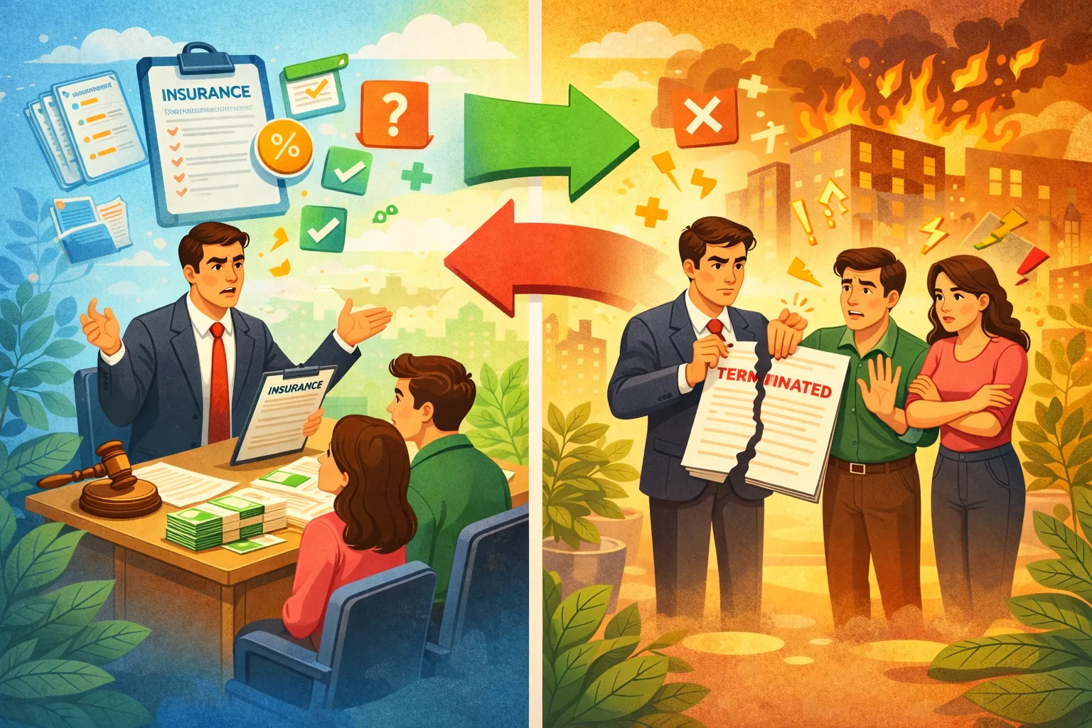 Bên bán bảo hiểm có quyền chấm dứt hợp đồng trong trường hợp bên mua không đồng ý thay đổi mức rủi ro được bảo hiểm không?