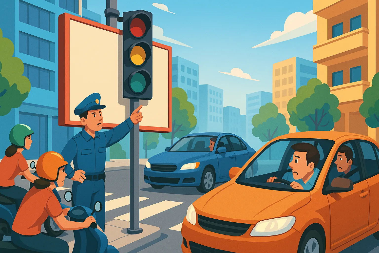 Có được đặt bảng quảng cáo che khuất đèn tín hiệu hay không?