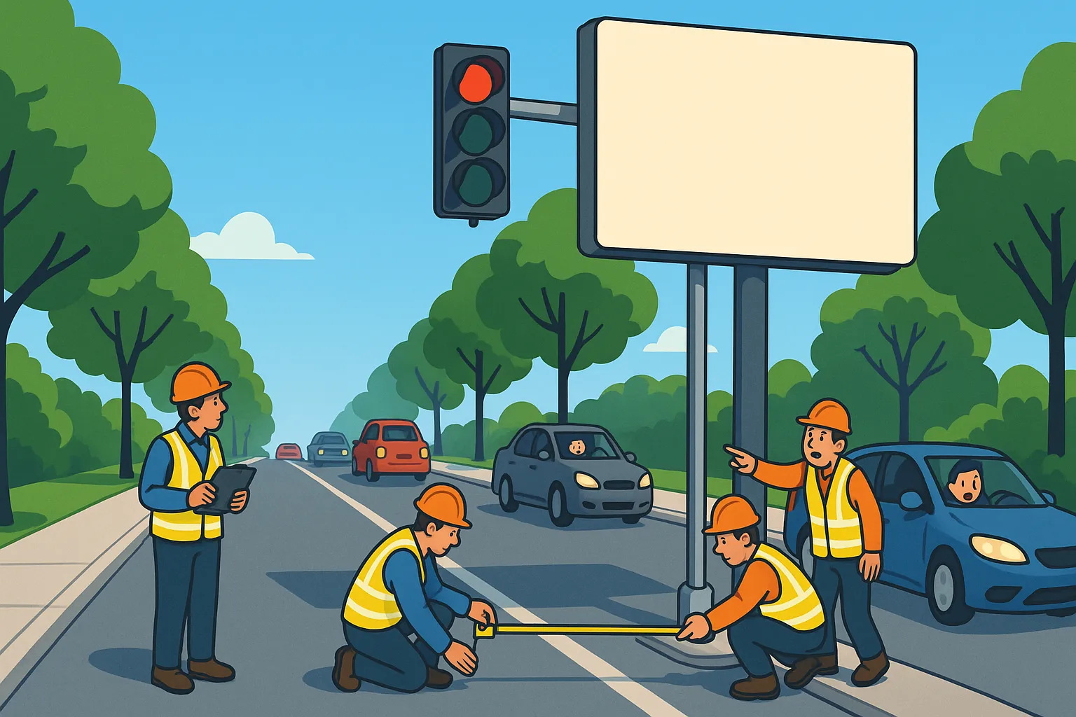 Có được đặt bảng quảng cáo che khuất đèn tín hiệu hay không?