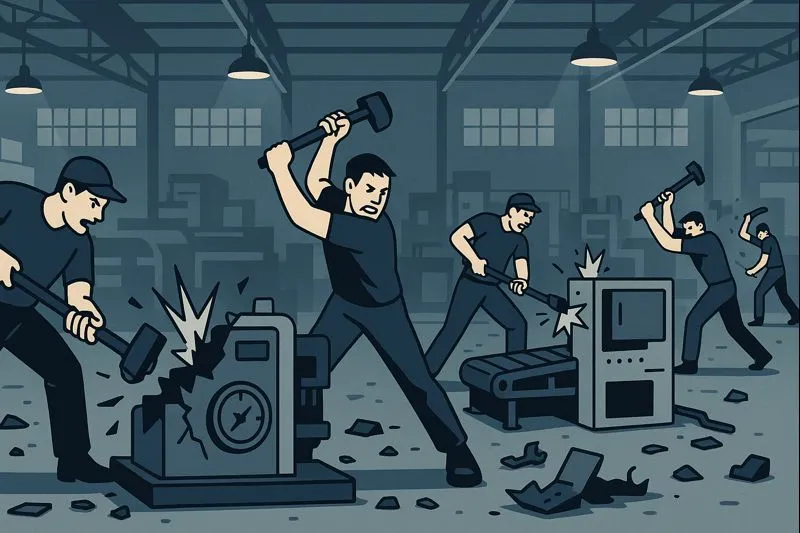 Có được đập phá máy móc khi đình công không và mức xử phạt đối với hành vi này là bao nhiêu?