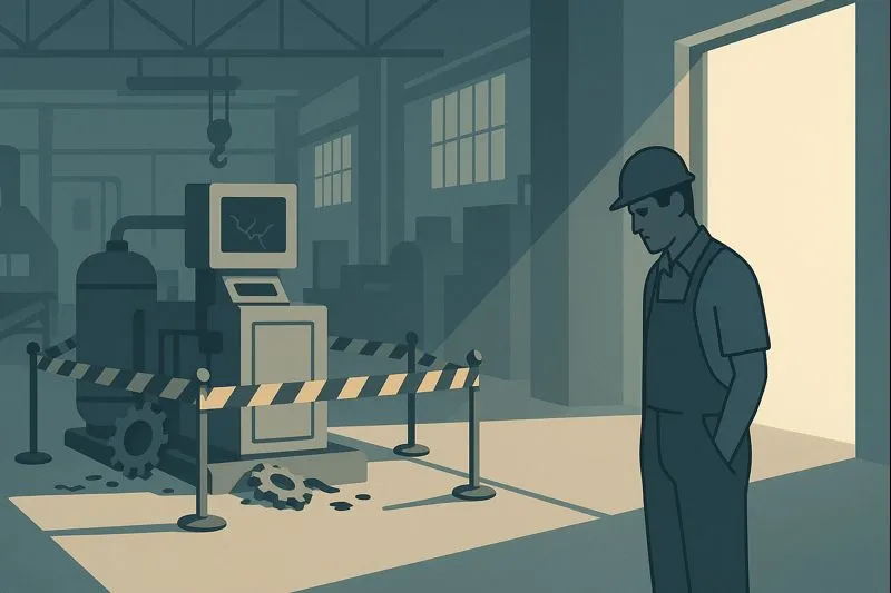 Bị phạt vì đập phá máy móc