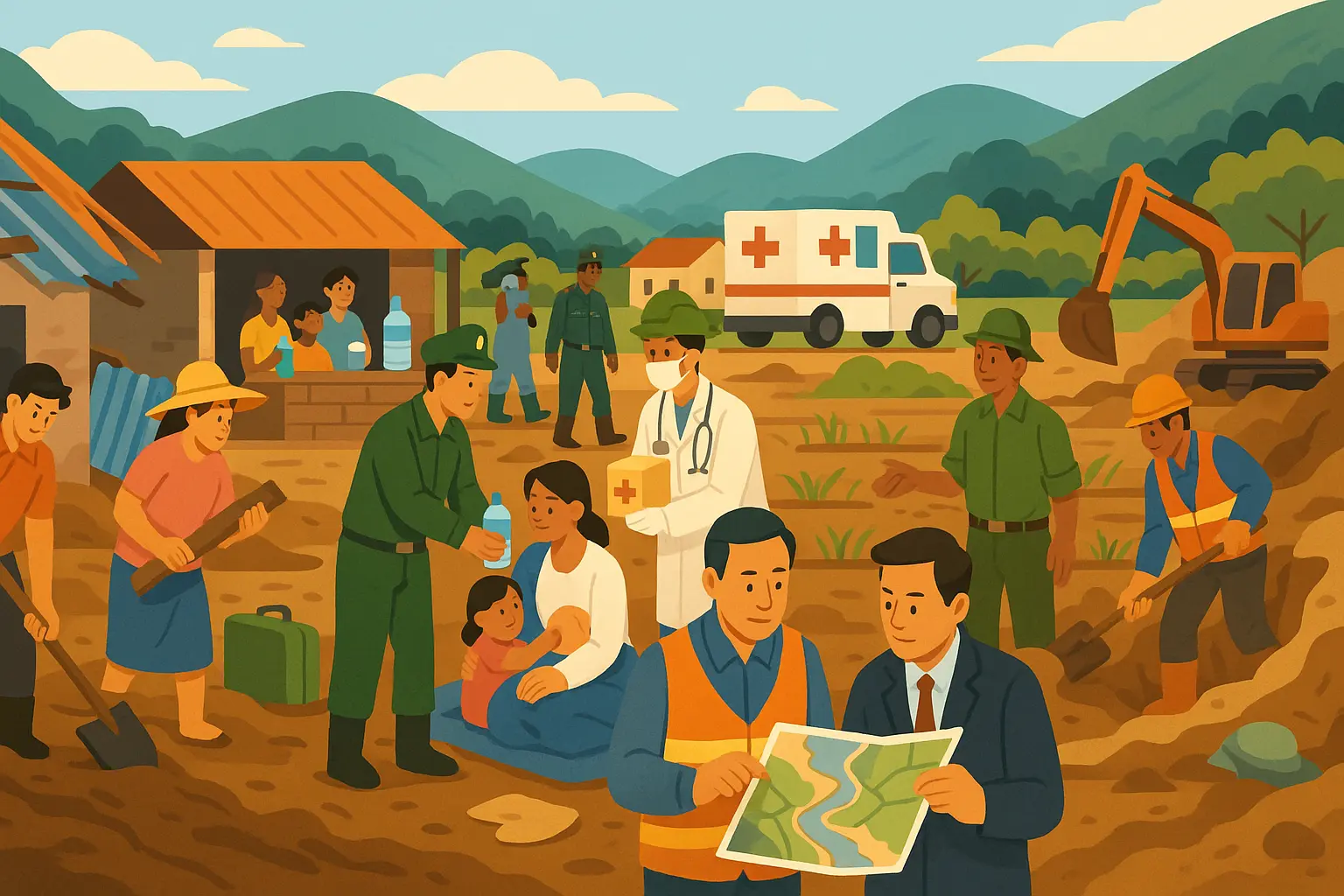 Phối hợp khắc phục thiệt hại sau lũ quét tại Quảng Nam