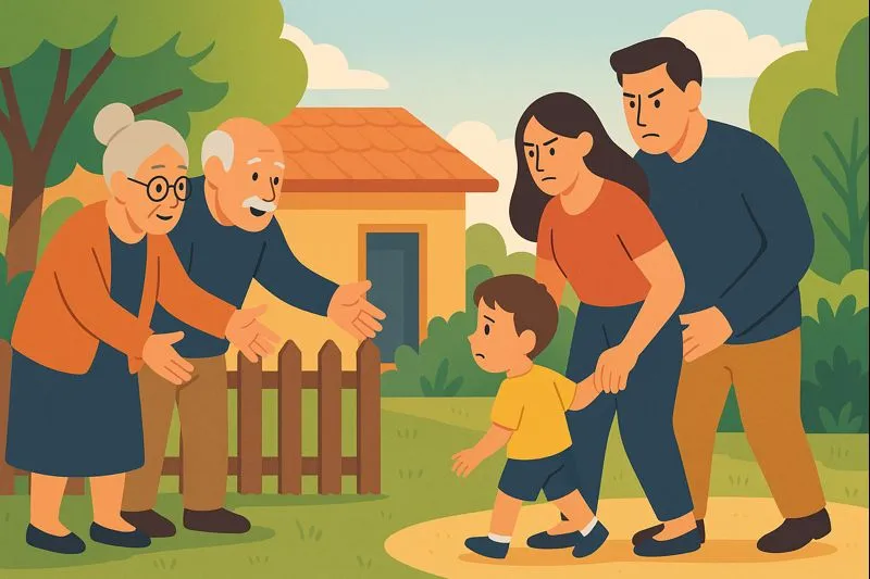 Cha mẹ ngăn cản ông bà chăm cháu có vi phạm pháp luật không?