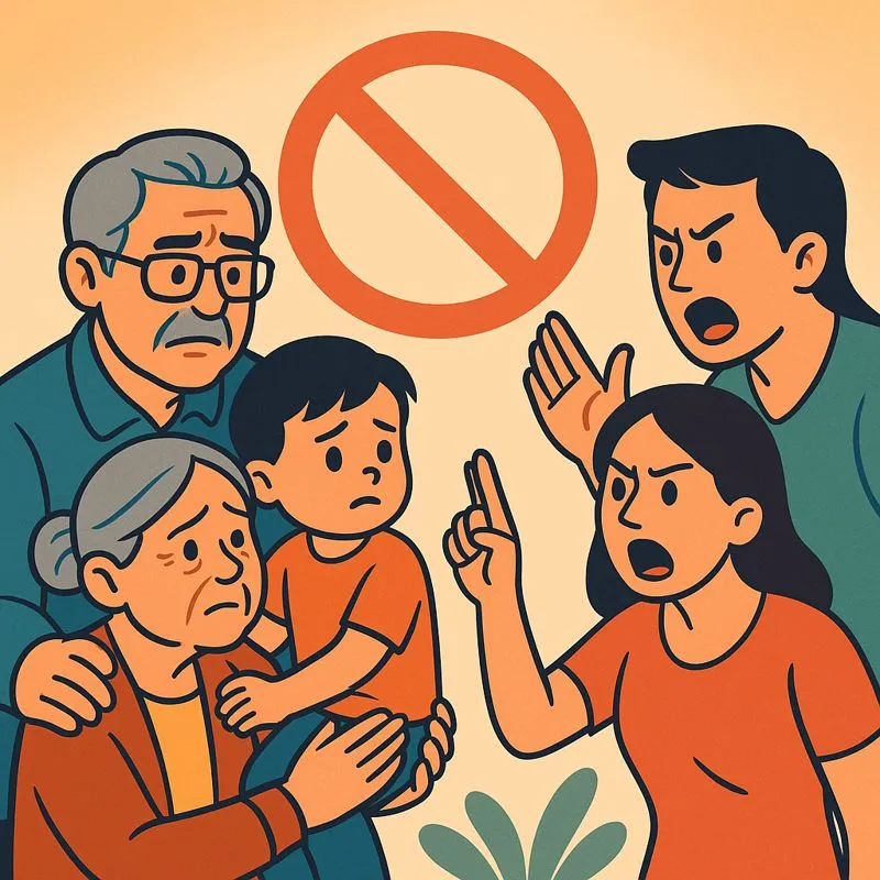 Cha mẹ ngăn cản ông bà chăm cháu có vi phạm pháp luật không?