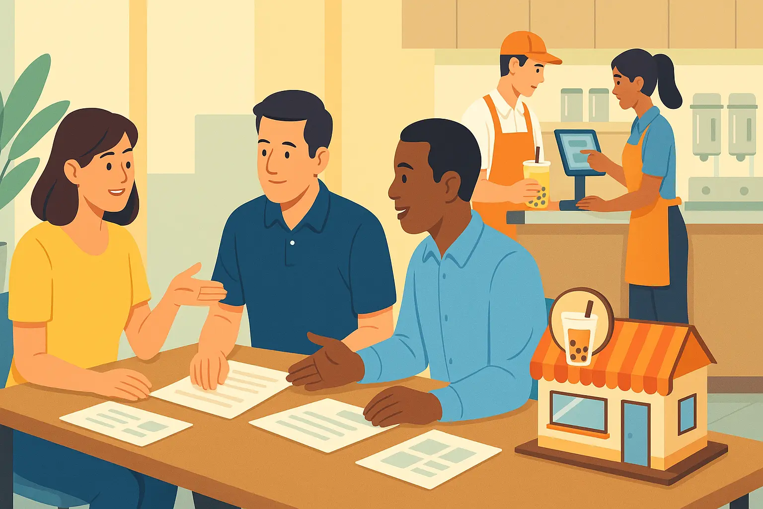 Vận hành cửa hàng trà sữa theo mô hình nhượng quyền