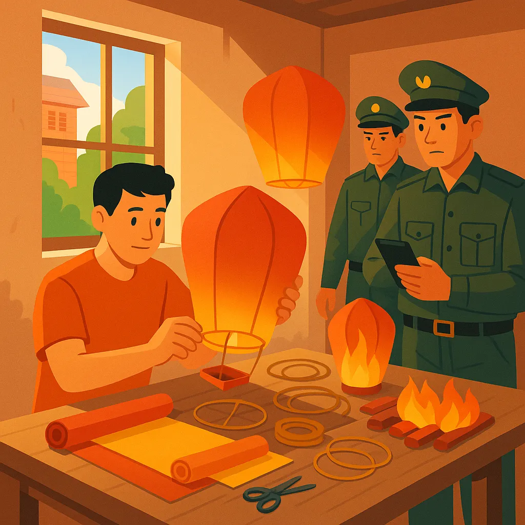 Sản xuất đèn trời có vi phạm pháp luật không?