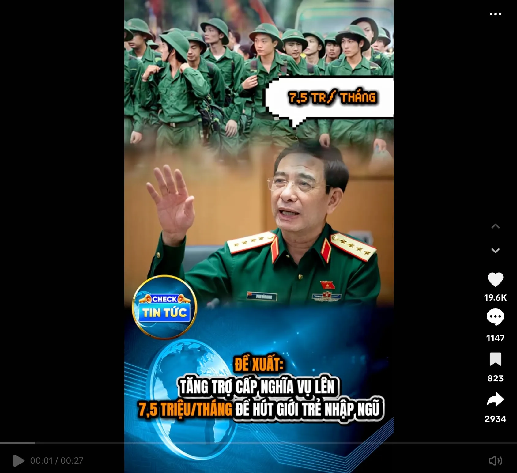 Thực hư về tin ‘trợ cấp nghĩa vụ quân sự tăng lên 7,5 triệu’