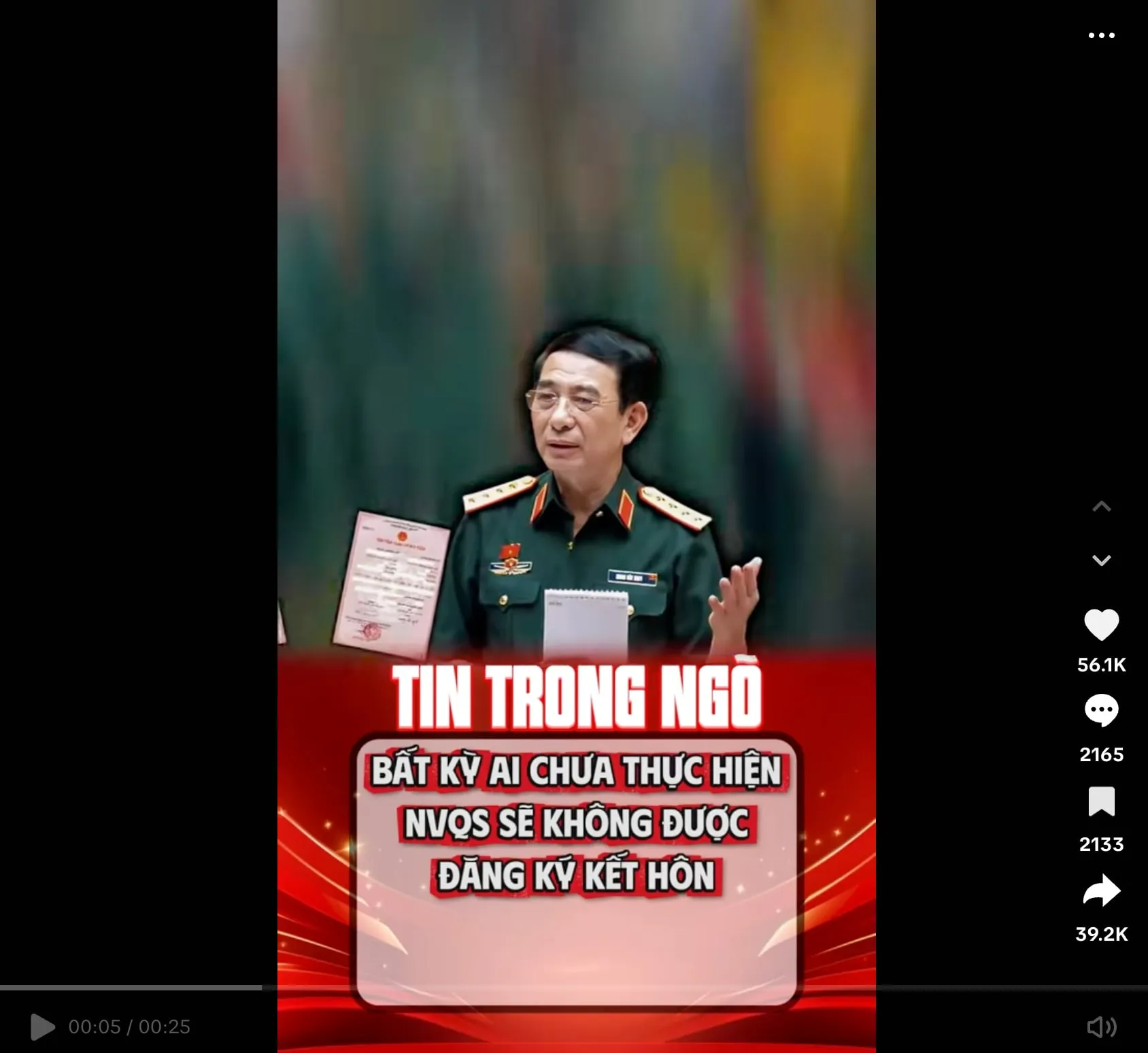 Thực hư về tin ‘chưa thực hiện nghĩa vụ quân sự không được đăng ký kết hôn’