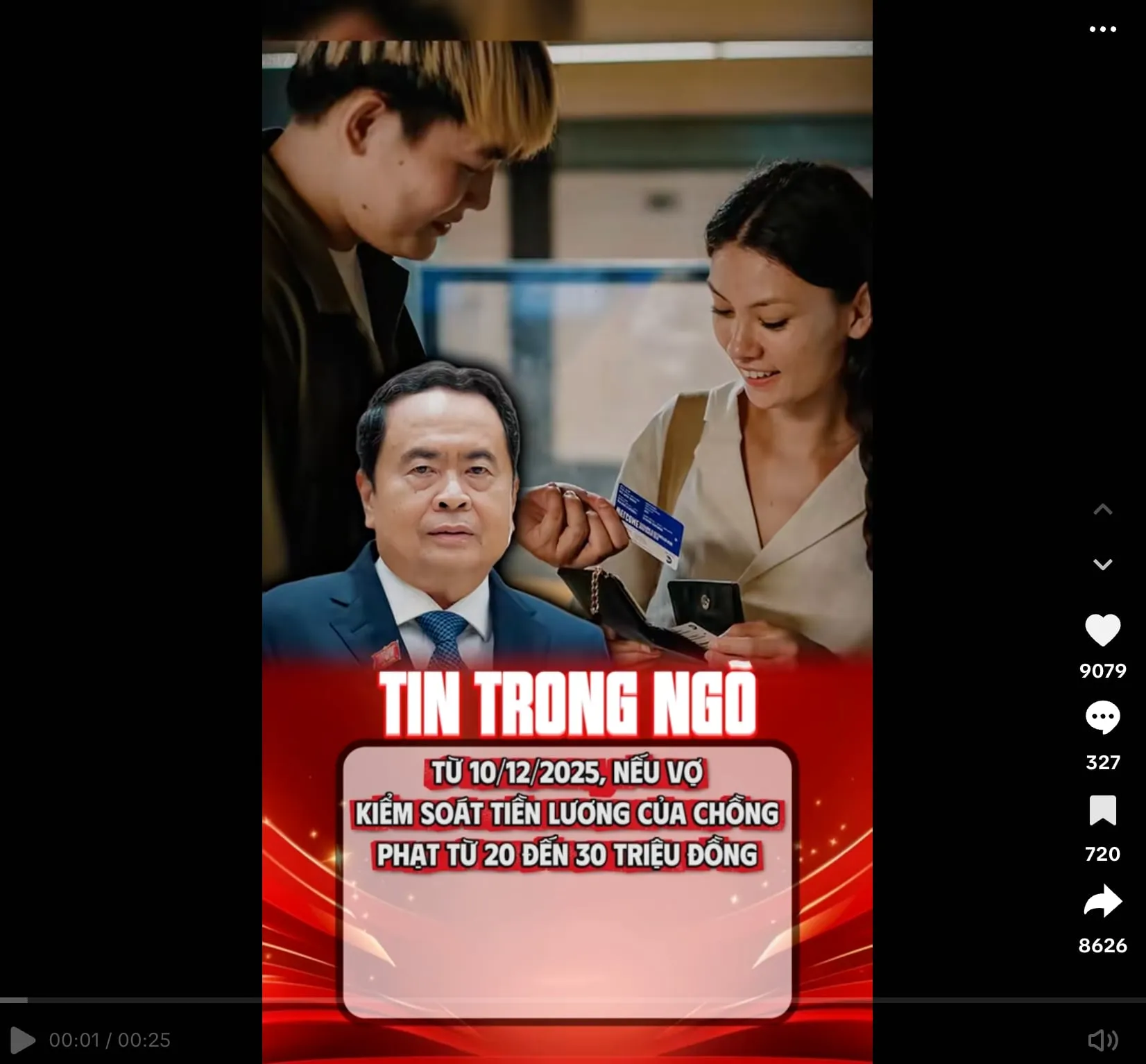 Thực hư về tin ‘vợ kiểm soát tiền lương của chồng sẽ bị phạt’