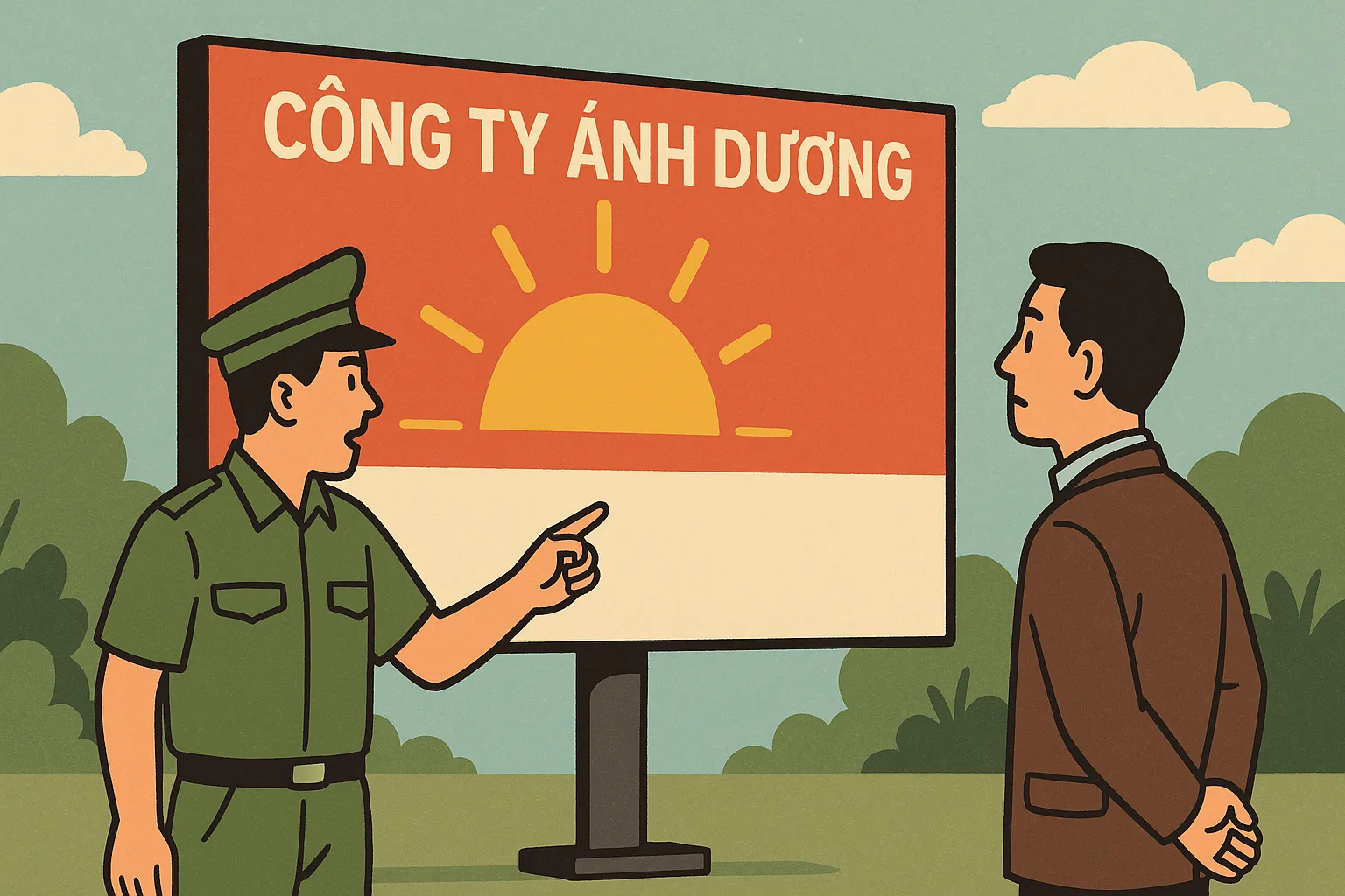 Doanh nghiệp thiết kế bảng quảng cáo không ghi rõ thông tin người thực hiện