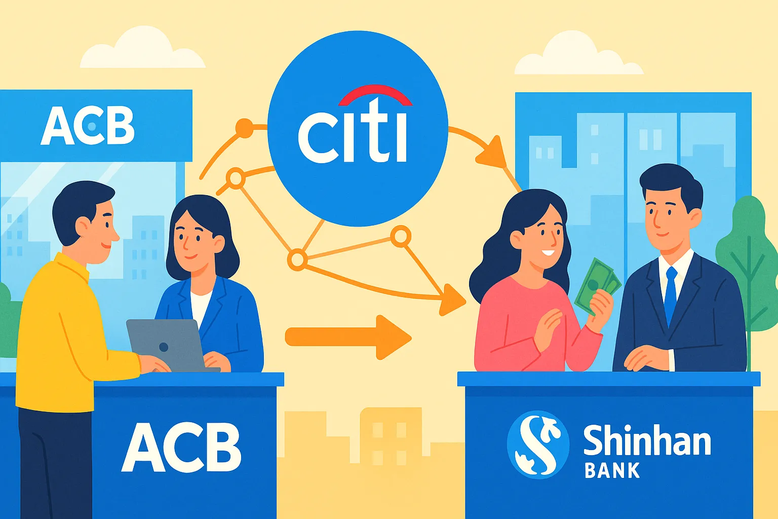 Khách hàng khởi tạo giao dịch chuyển tiền điện tử