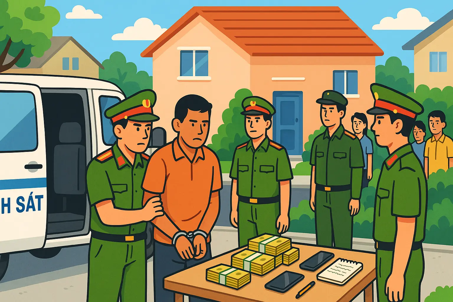 01/04/2019 - Bị bắt giữ và khám xét nơi ở