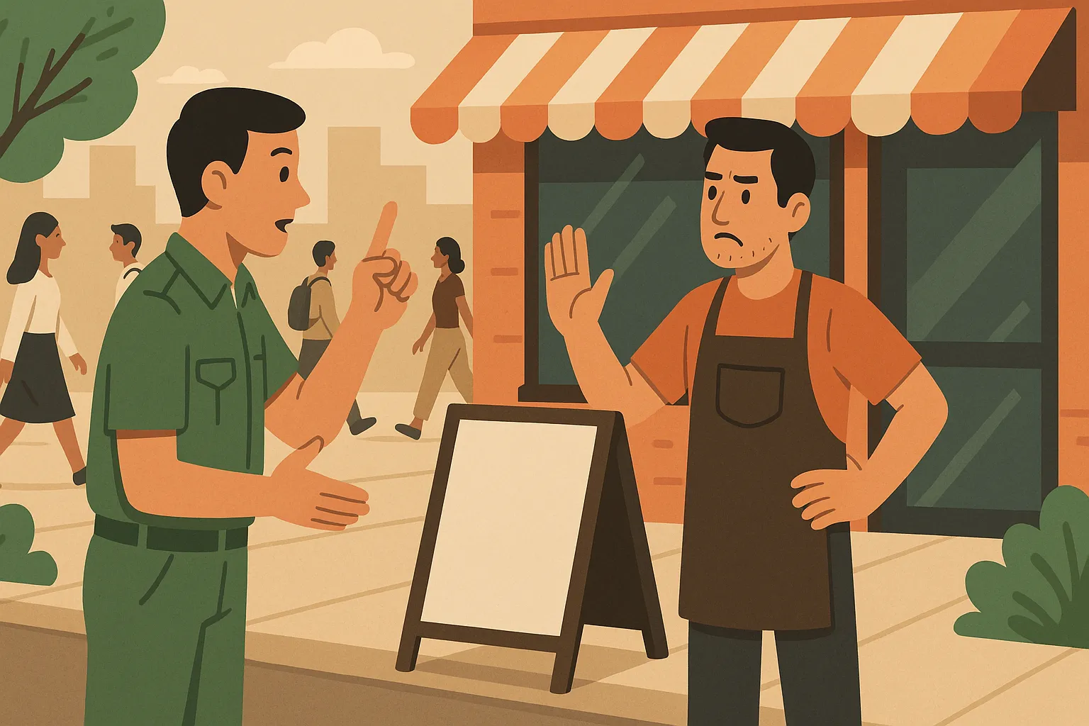 Việc đặt biển quảng cáo trên vỉa hè có vi phạm pháp luật không