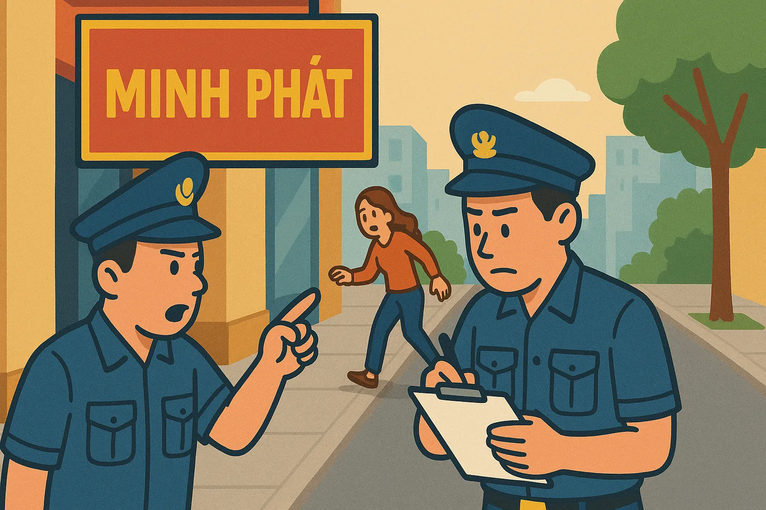 Doanh nghiệp tự ý đặt biển quảng cáo trên vỉa hè tại trung tâm thành phố