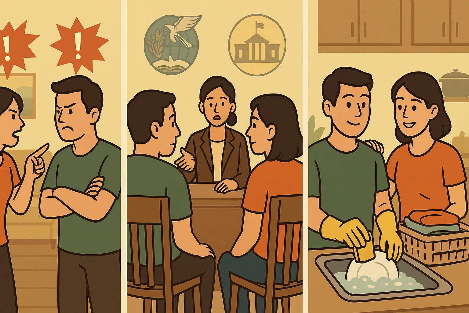 Vợ chồng xảy ra mâu thuẫn do phân chia công việc không đều