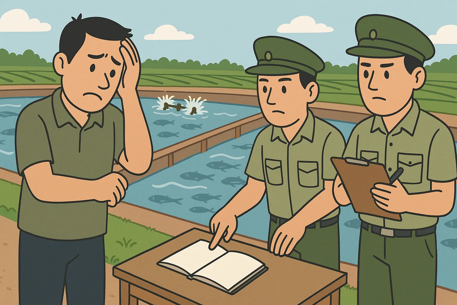Anh Lợi nuôi cá nhưng không ghi chép nhật ký theo quy định