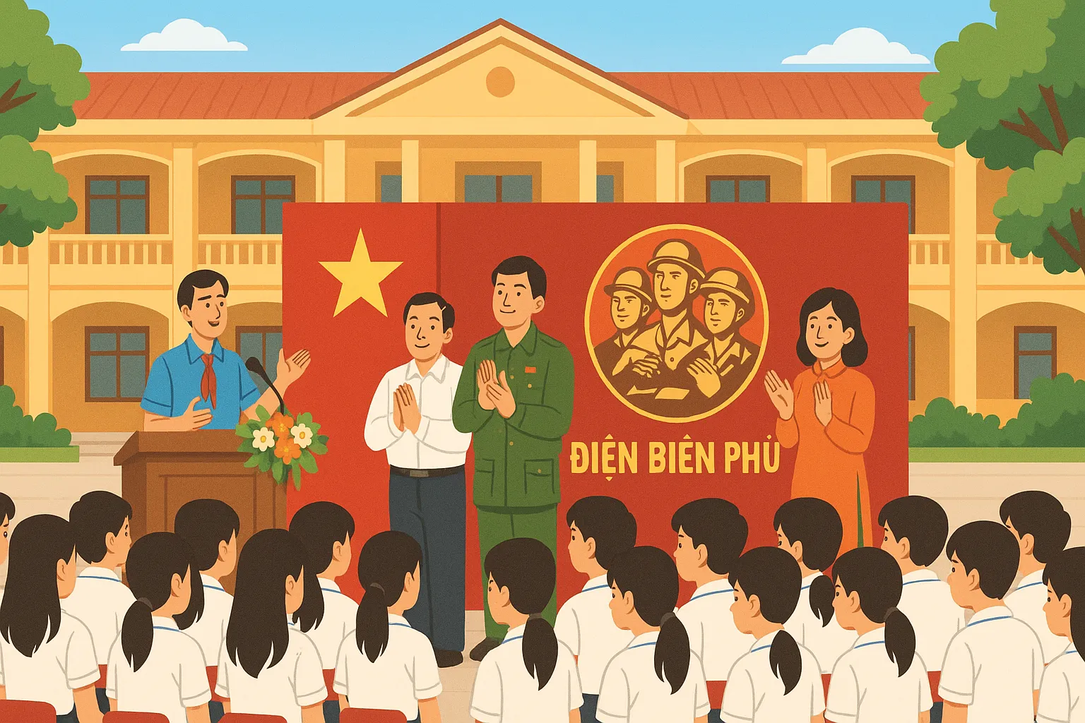 Trường THPT tổ chức lễ kỷ niệm tại địa phương