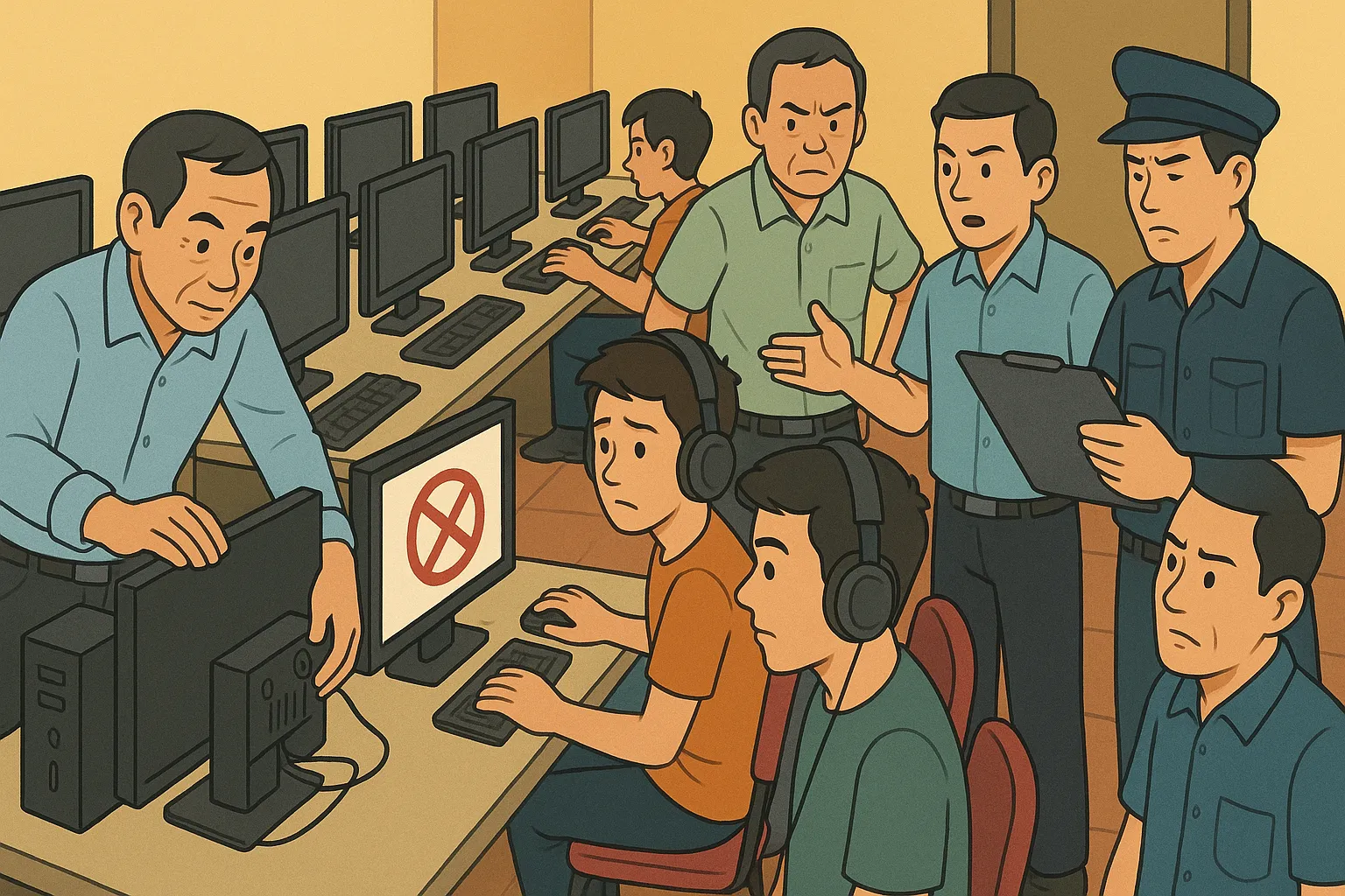 Ông Thạch thiết lập hệ thống thiết bị theo quy định