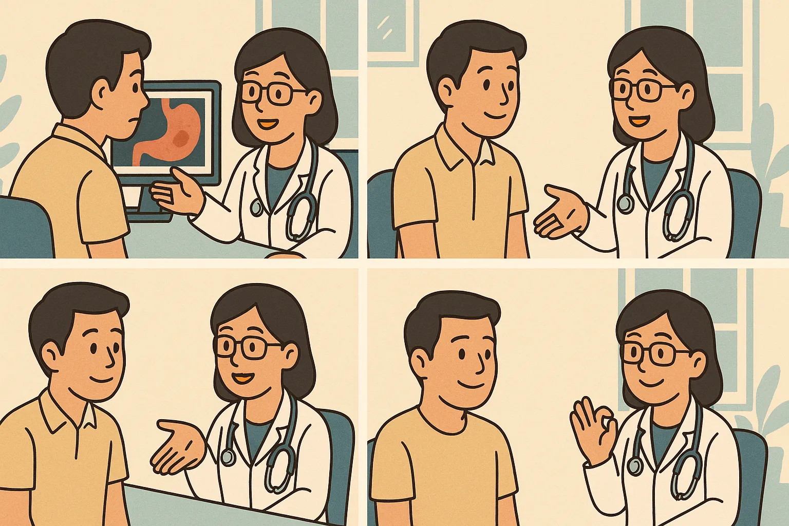 Anh Huy đến bệnh viện khám vì đau dạ dày nhẹ