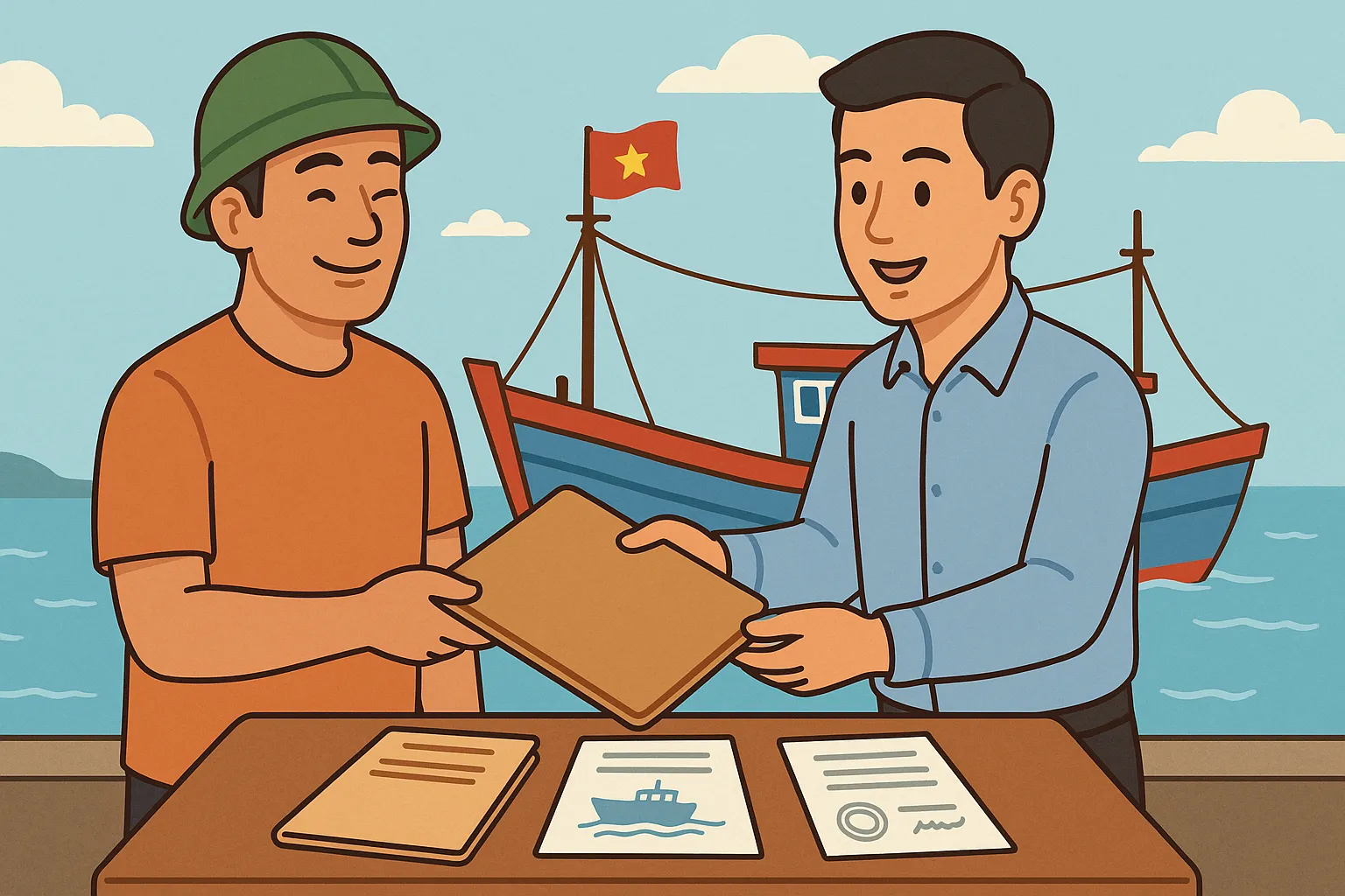 Anh Hậu đăng ký tàu khai thác hải sản xa bờ