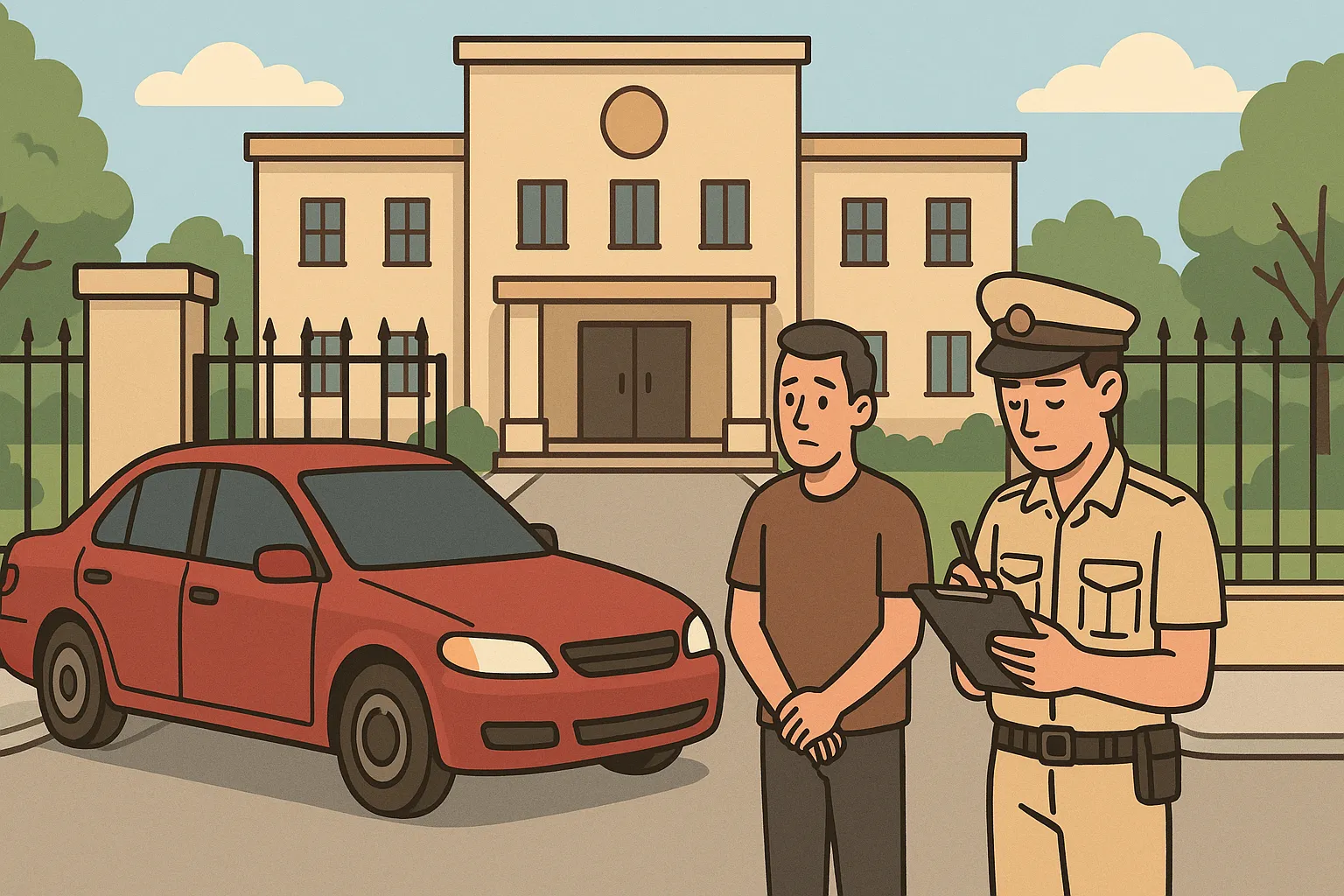 Đỗ xe ô tô trước cổng cơ quan Nhà nước có bị phạt không?