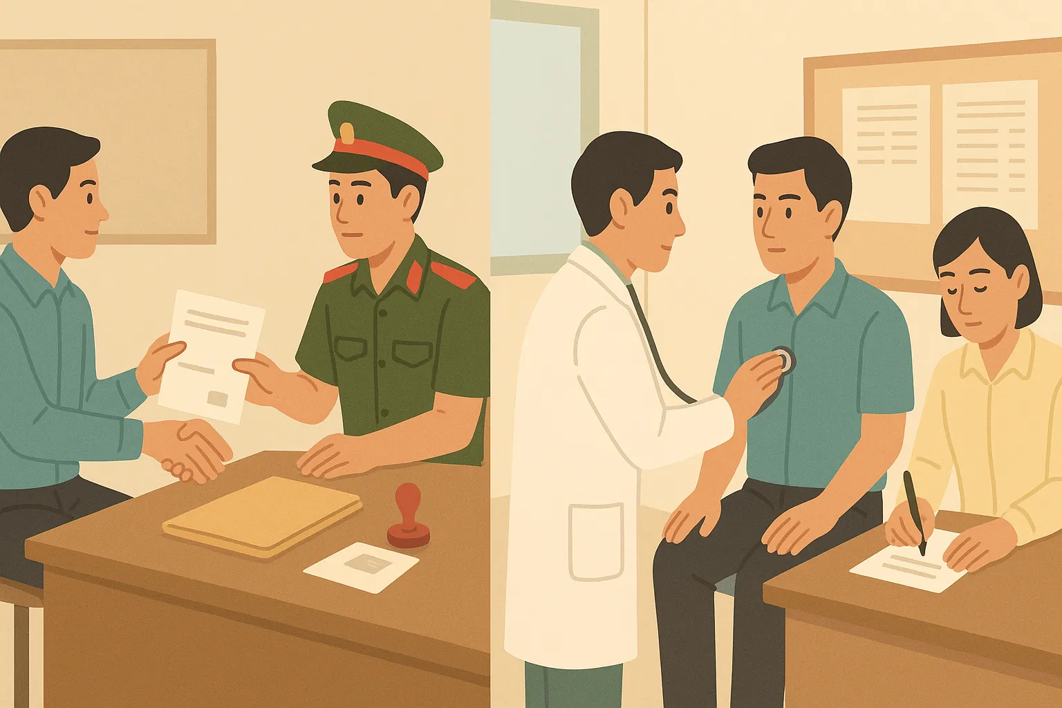 Anh Dũng nhận được lệnh gọi sơ tuyển nghĩa vụ quân sự