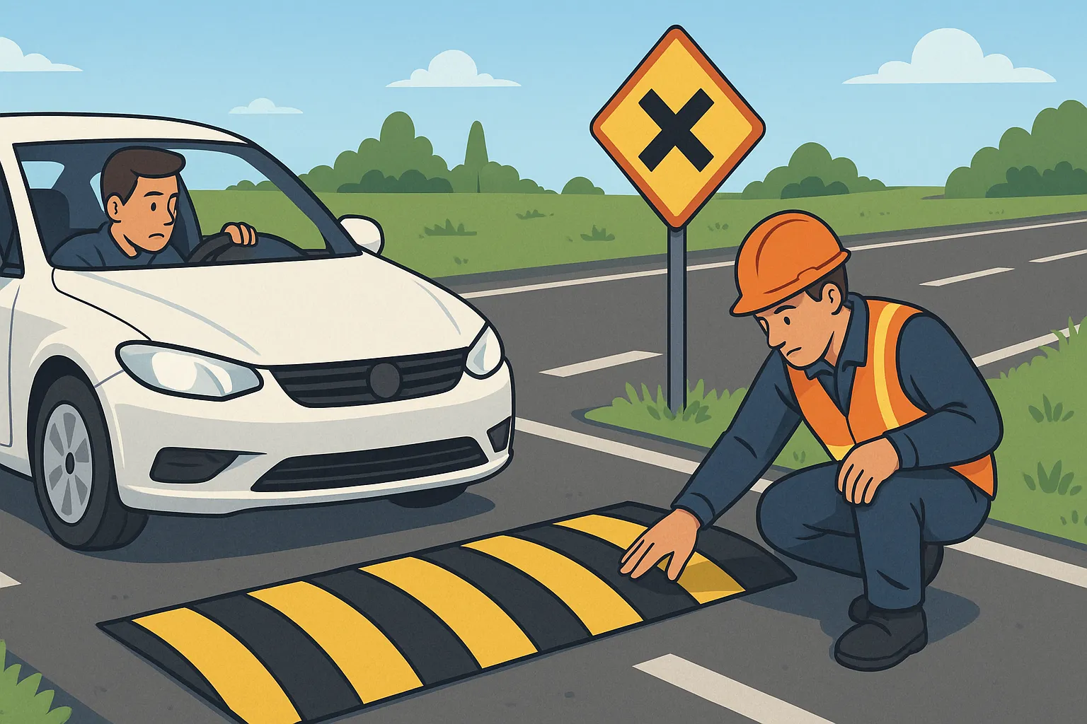 Trên mặt đường bộ trong khu vực đường ngang không có người gác