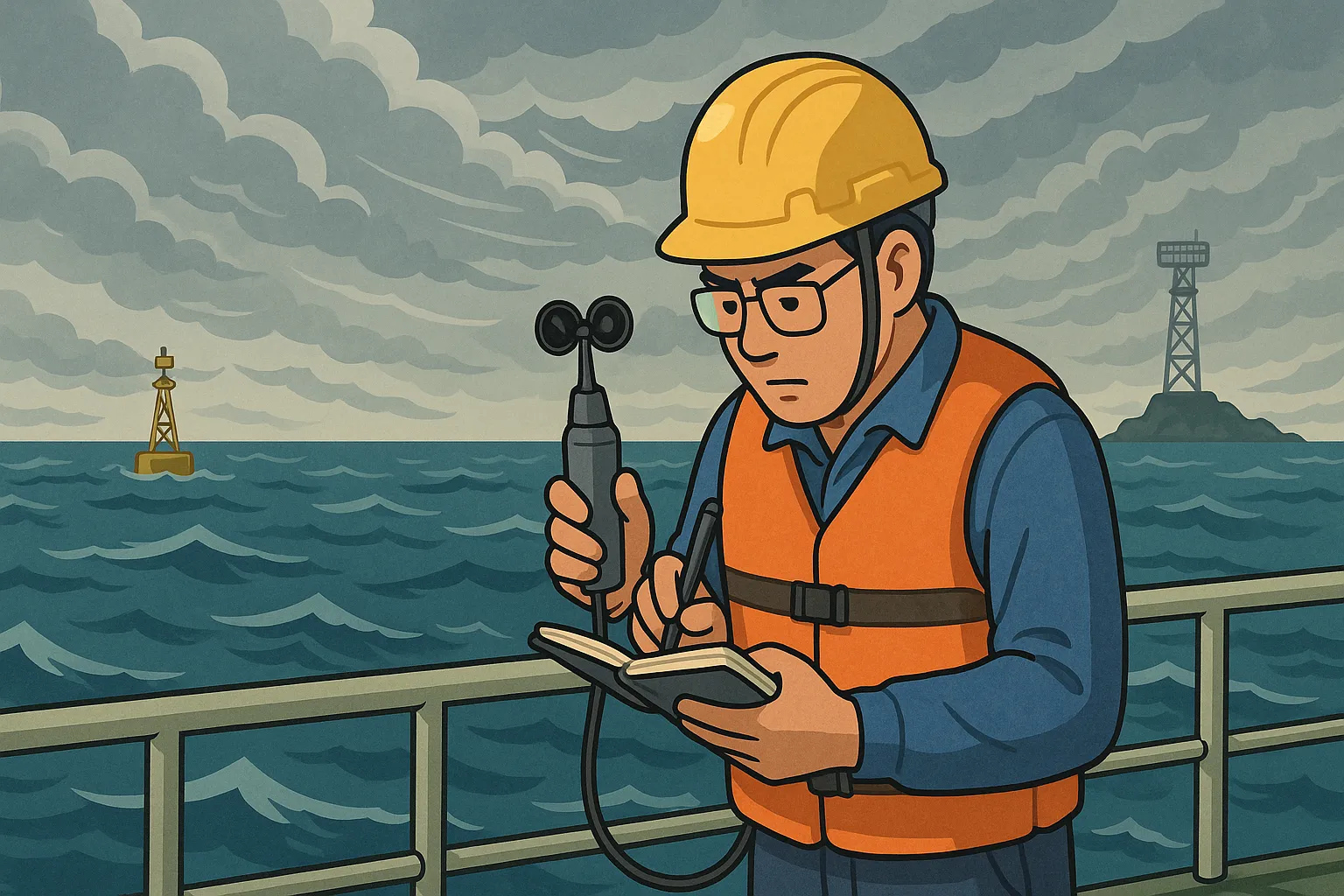 Anh Quân tham gia quan trắc hải văn tại vùng biển Vũng Tàu