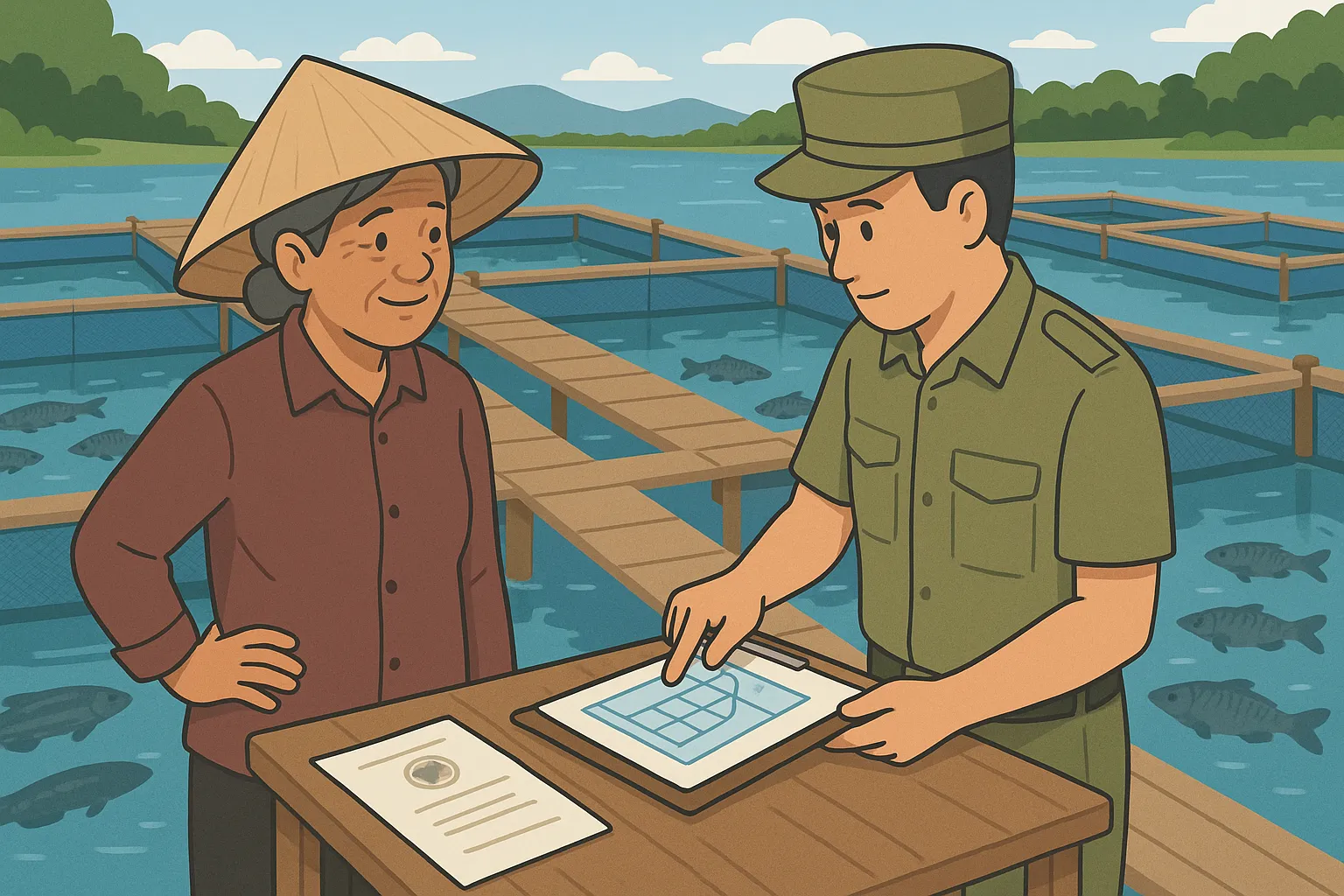 Bà Hoa đầu tư nuôi cá bằng lồng bè