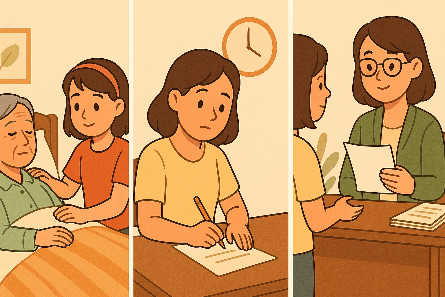 Học sinh xin nghỉ để chăm sóc người thân