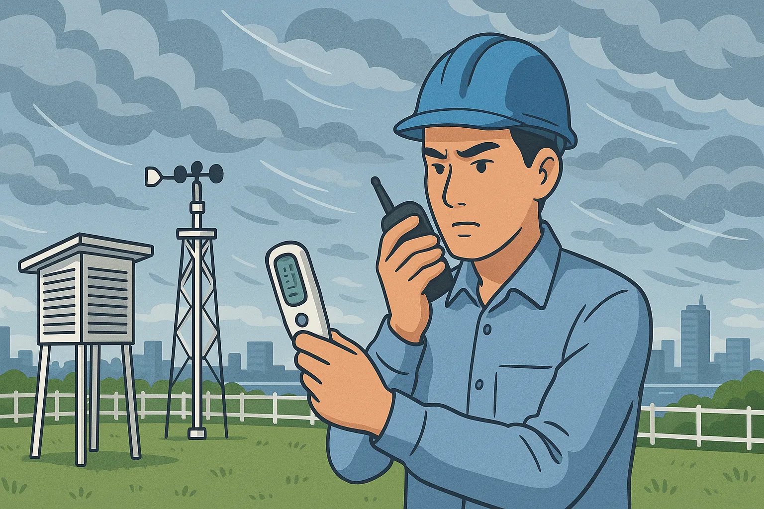 Nhân viên quan trắc ghi nhận hiện tượng khí tượng bất thường