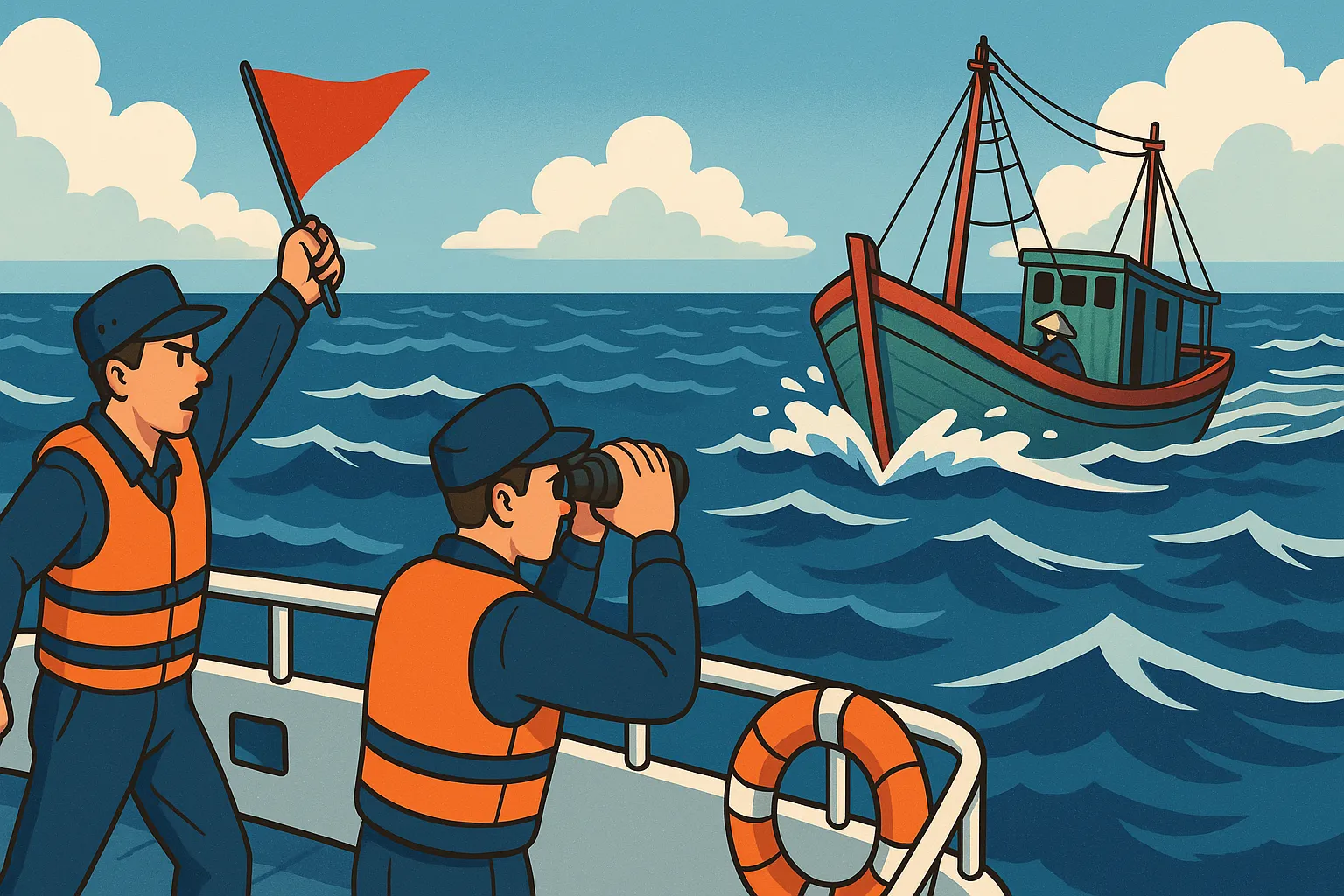 Kiểm ngư viên được phép đuổi theo và chặn phương tiện vi phạm pháp luật không?