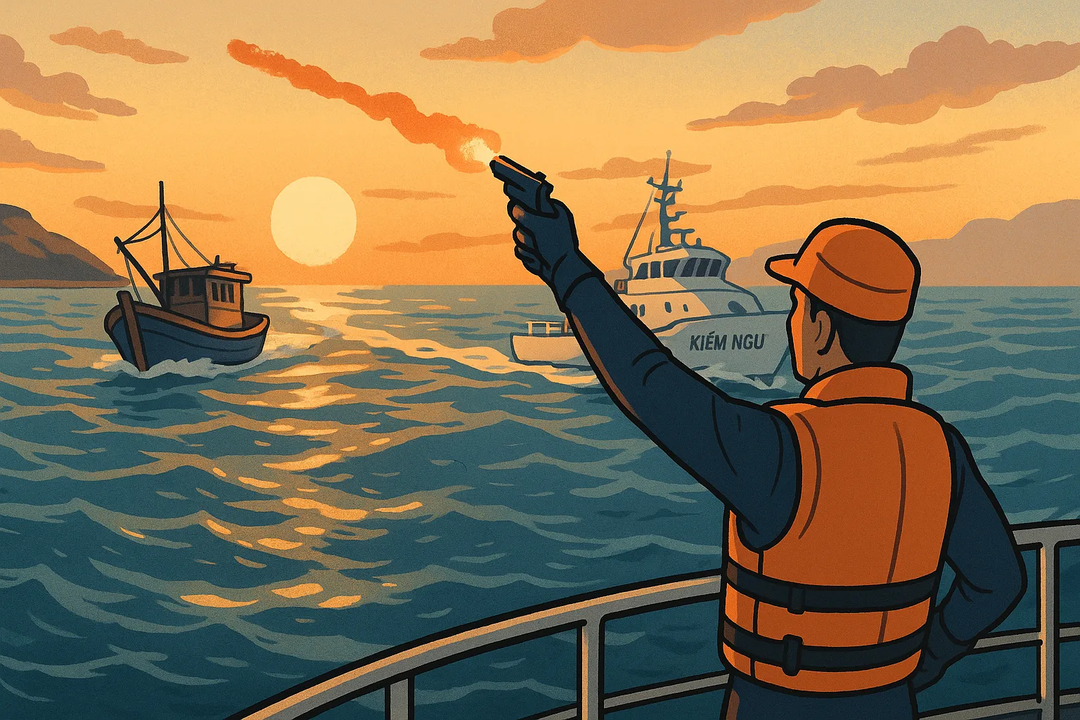 Lực lượng kiểm ngư phát hiện tàu vi phạm trong khu vực cấm khai thác