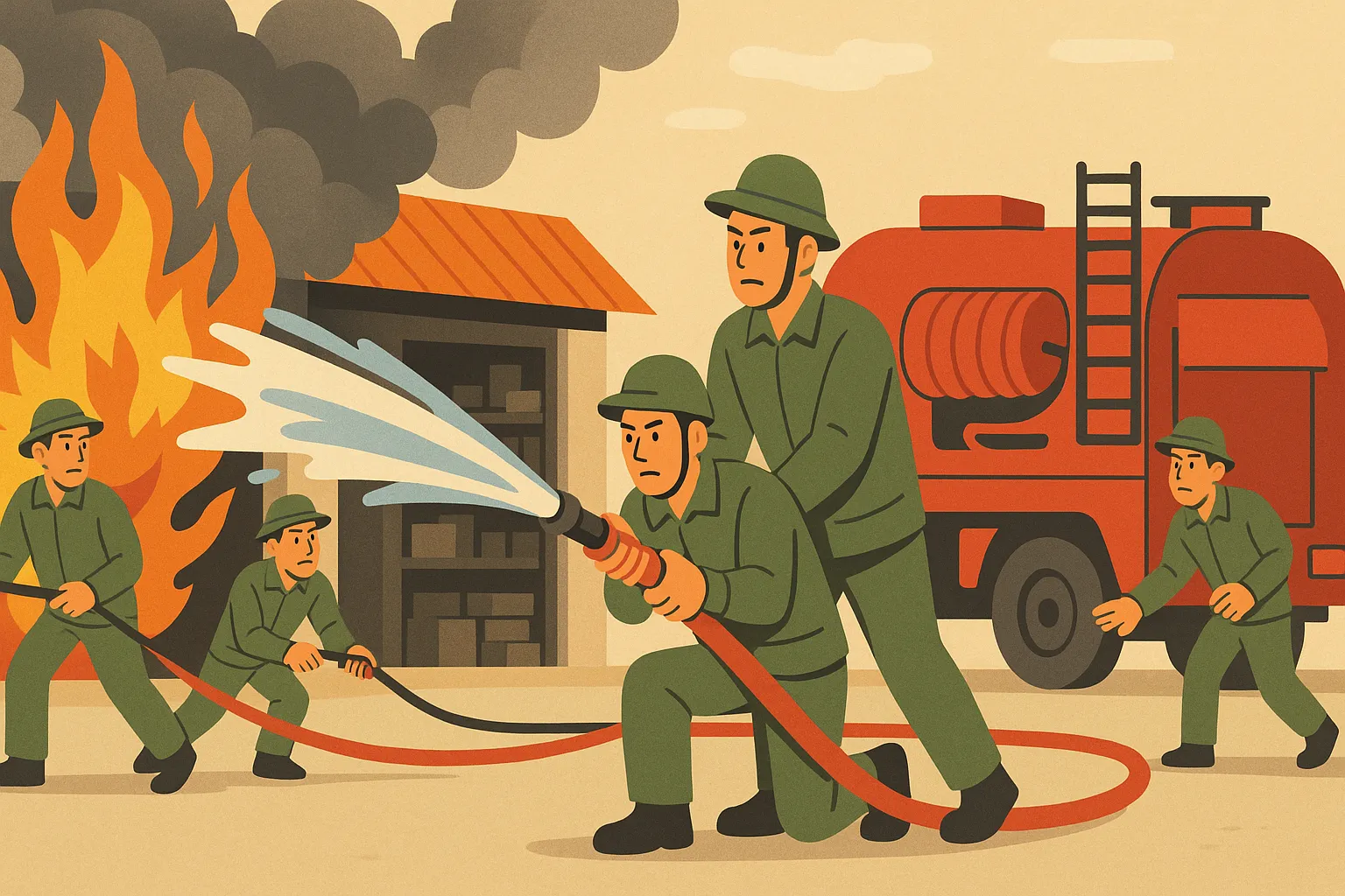 Đám cháy xảy ra tại kho hàng