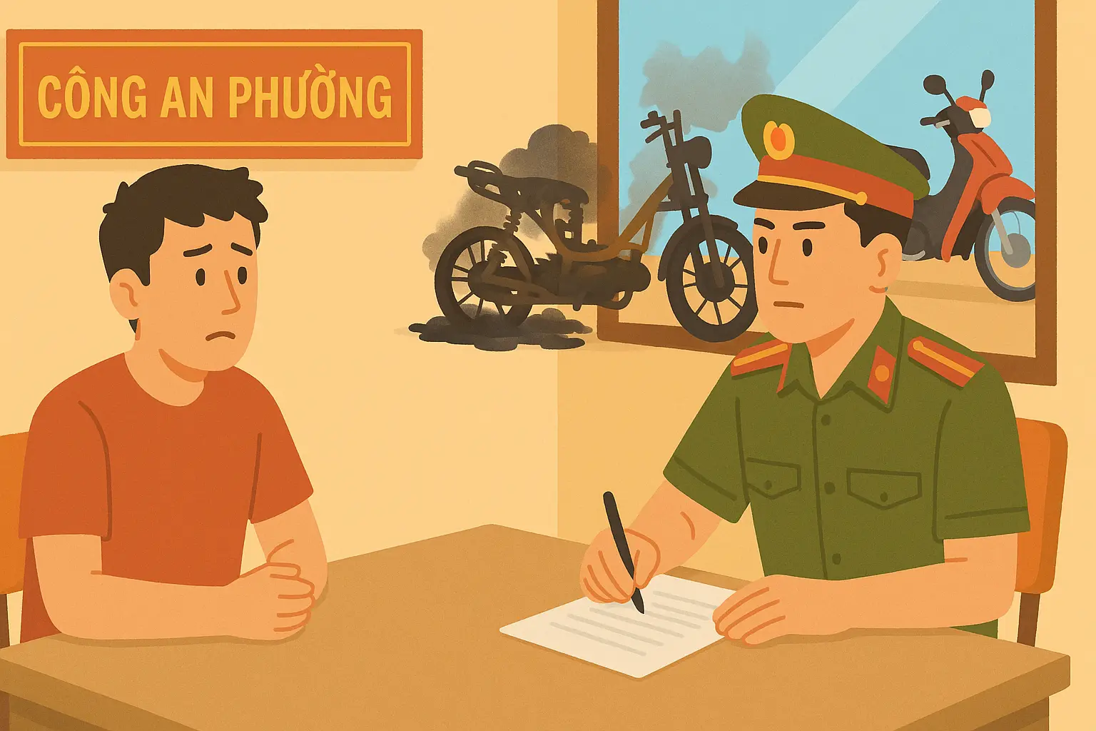 Bị triệu tập vì livestream đốt xe