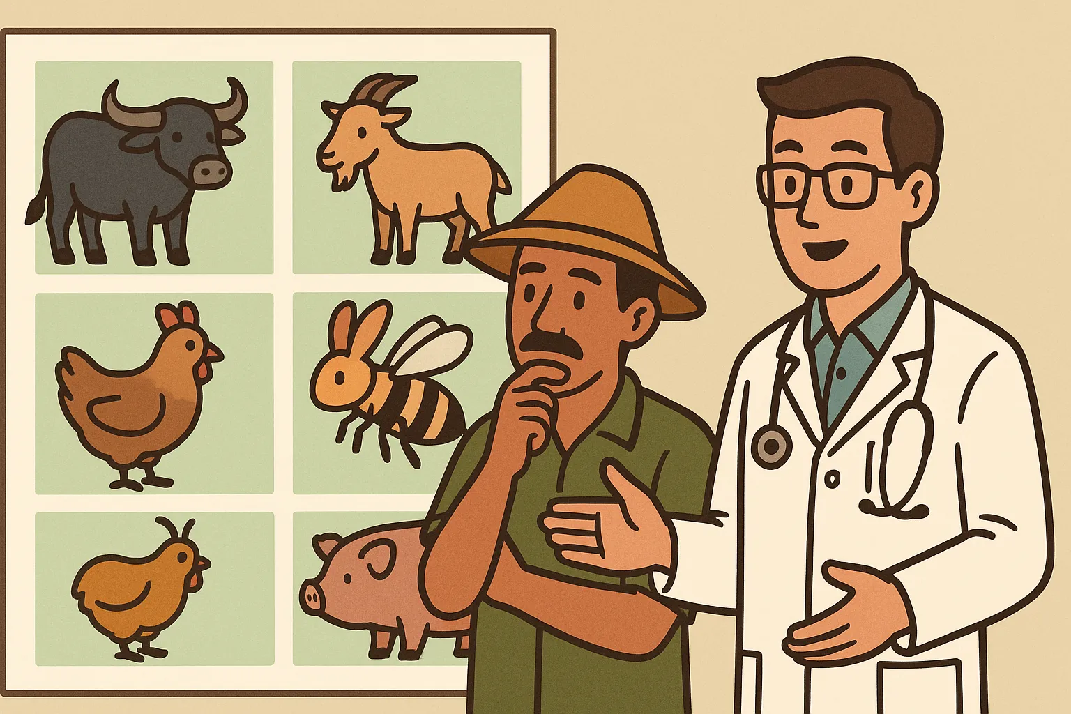 Những loài nào được xếp vào nhóm động vật nuôi