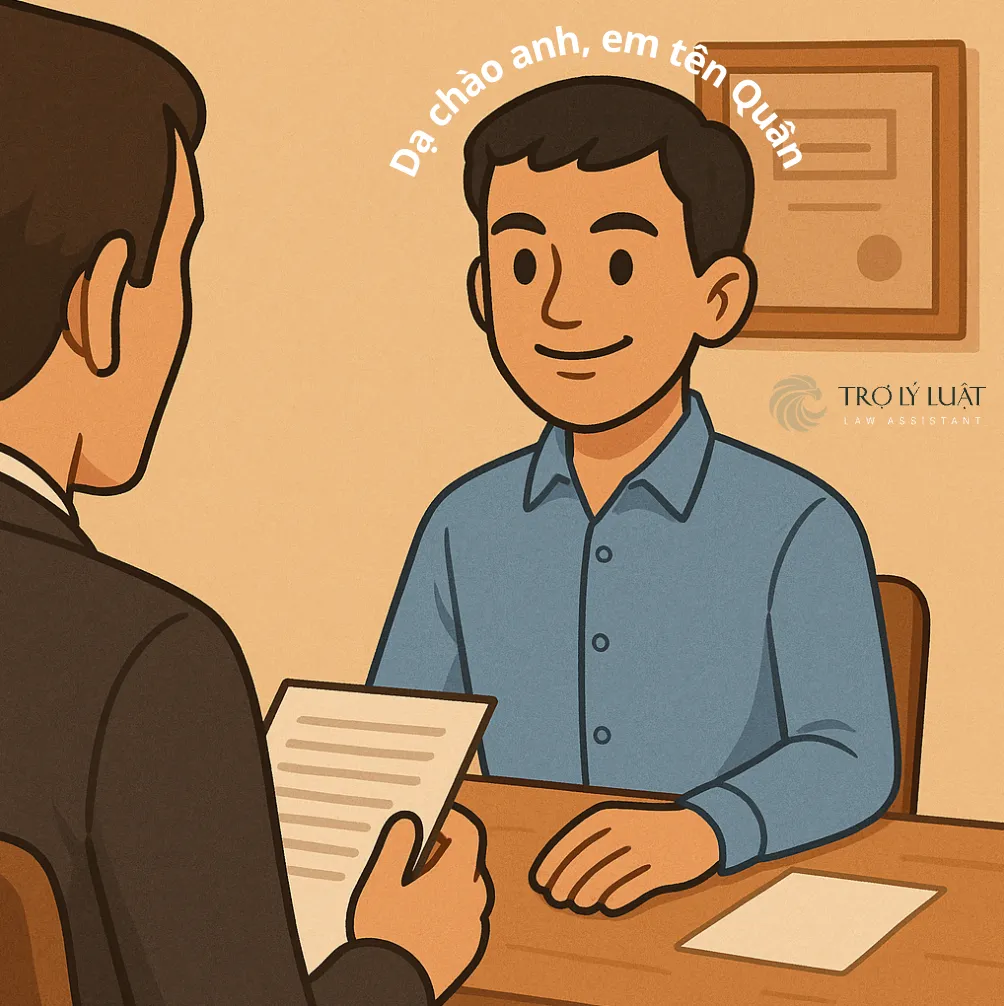 Trong phòng phỏng vấn, sự tự tin và nụ cười tươi giúp Quân thể hiện trọn vẹn nhiệt huyết của mình