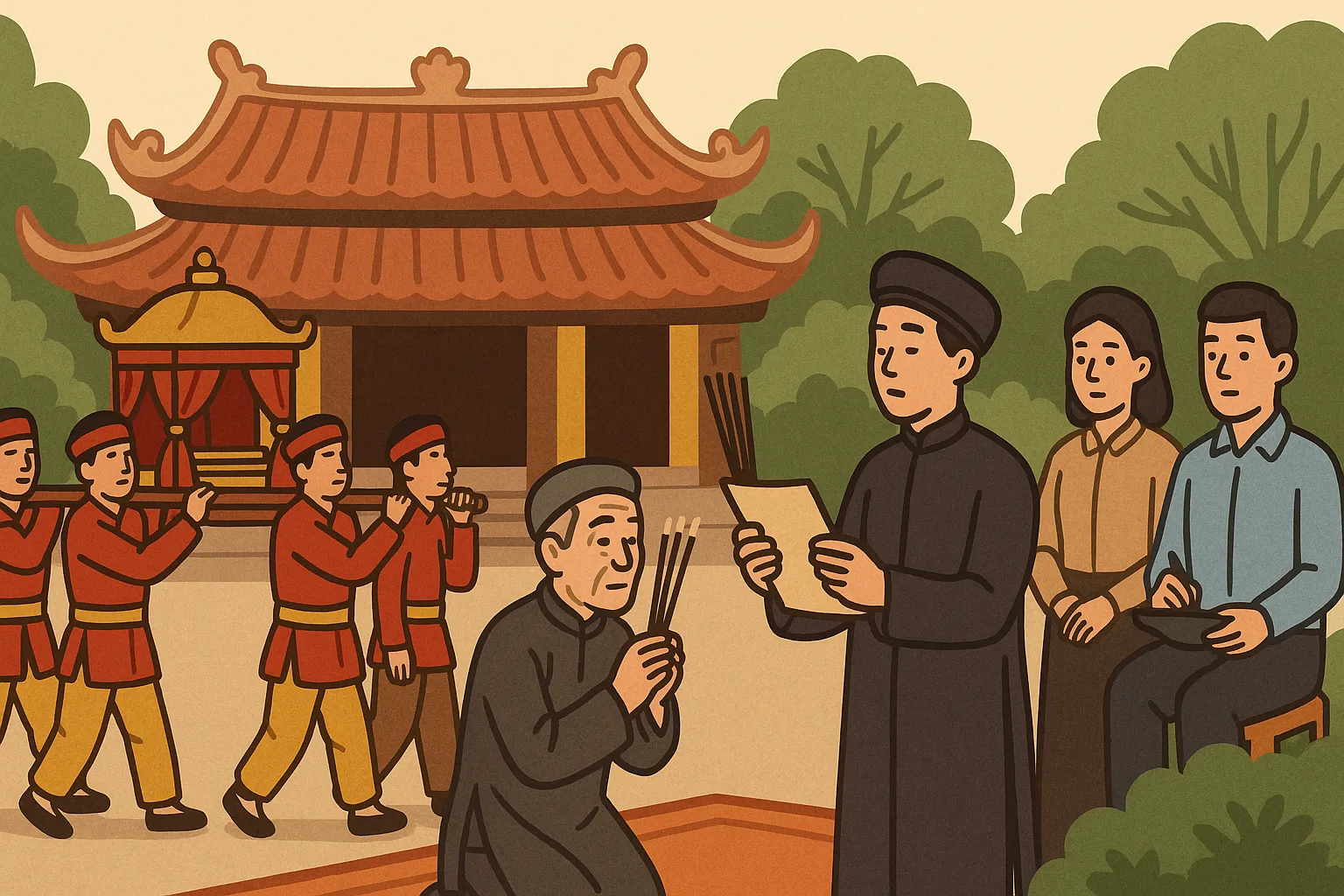 Ông Nguyễn Văn Dũng tổ chức lễ cầu an tại đình làng