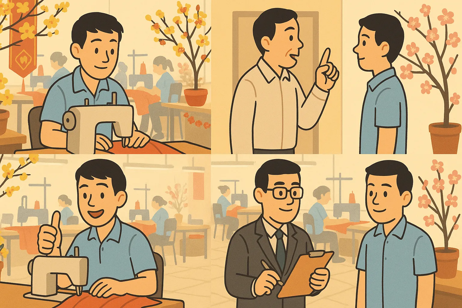 Anh Duy tham gia ca làm trong những ngày đầu năm