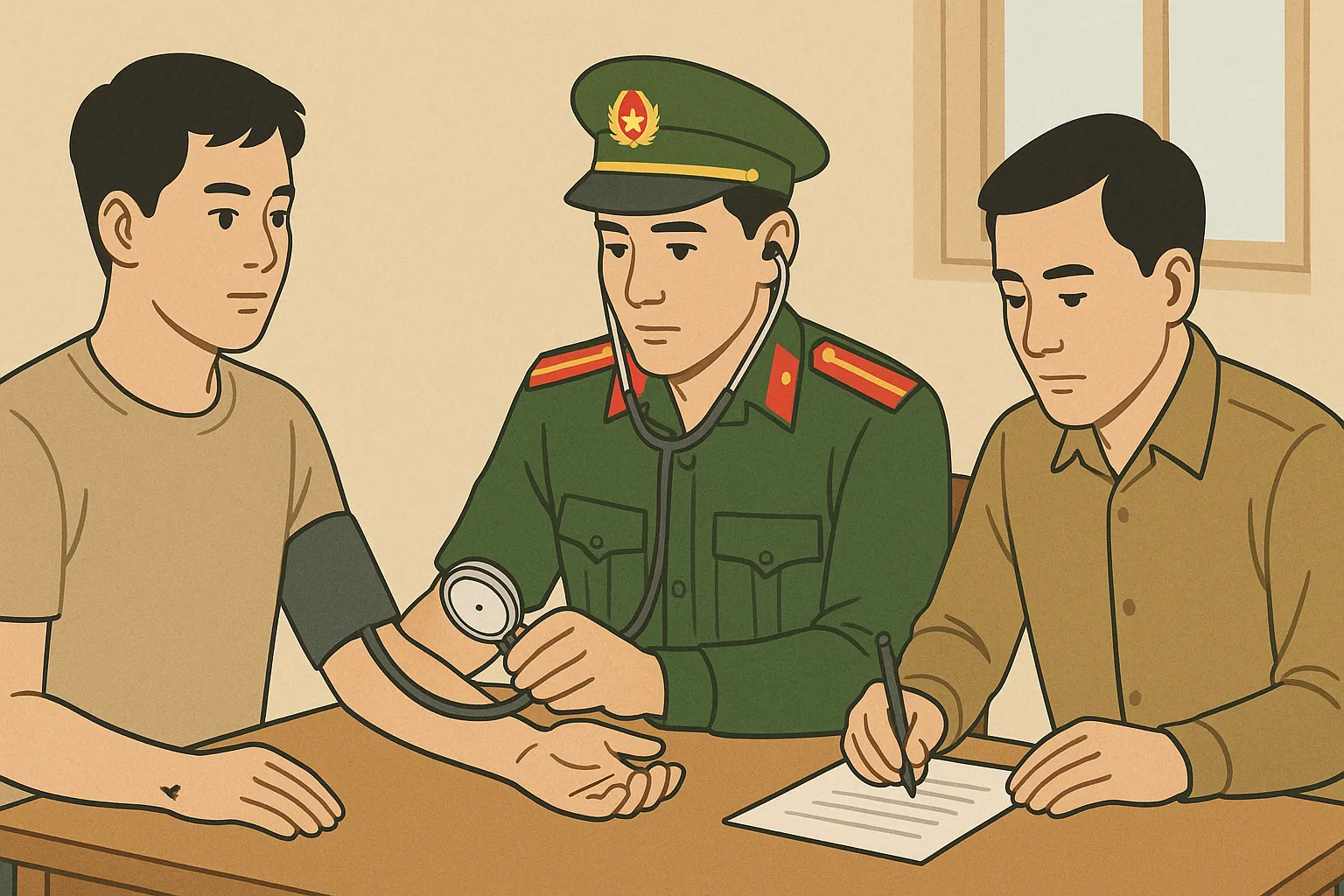 Anh Tâm tham gia khám tuyển nghĩa vụ quân sự